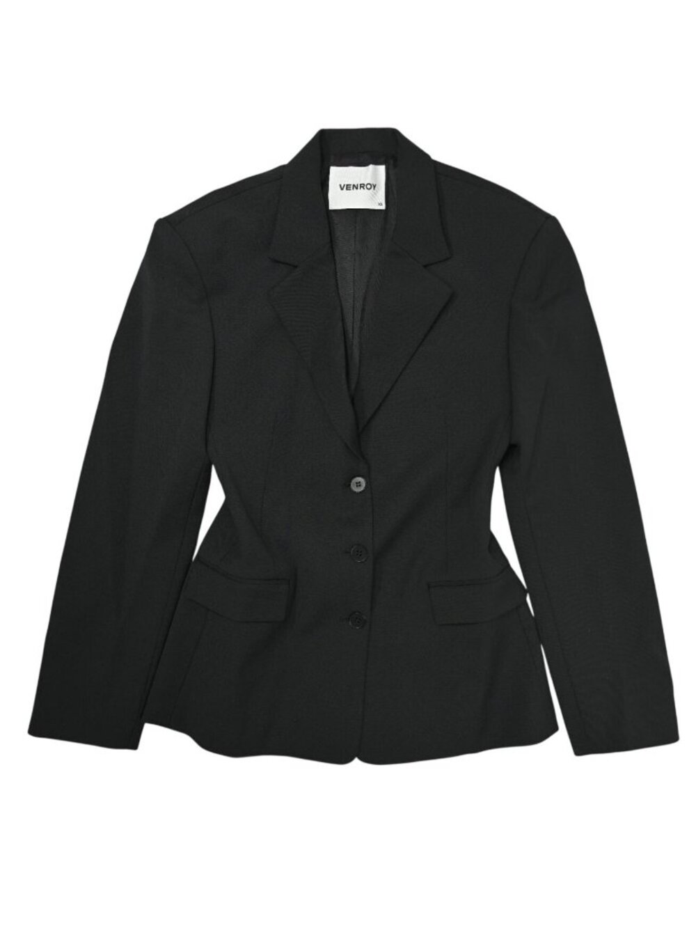 Venroy Scuba Wool Sculpted Blazer in Black